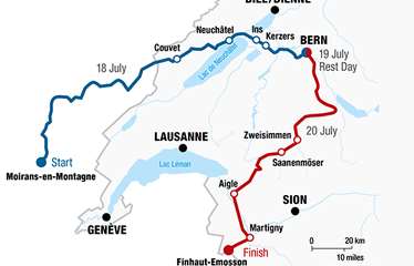 a map of Tour de France Bern track